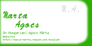 marta agocs business card
